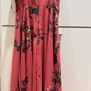 Lulu's Floral Midi Dress in Red and Black